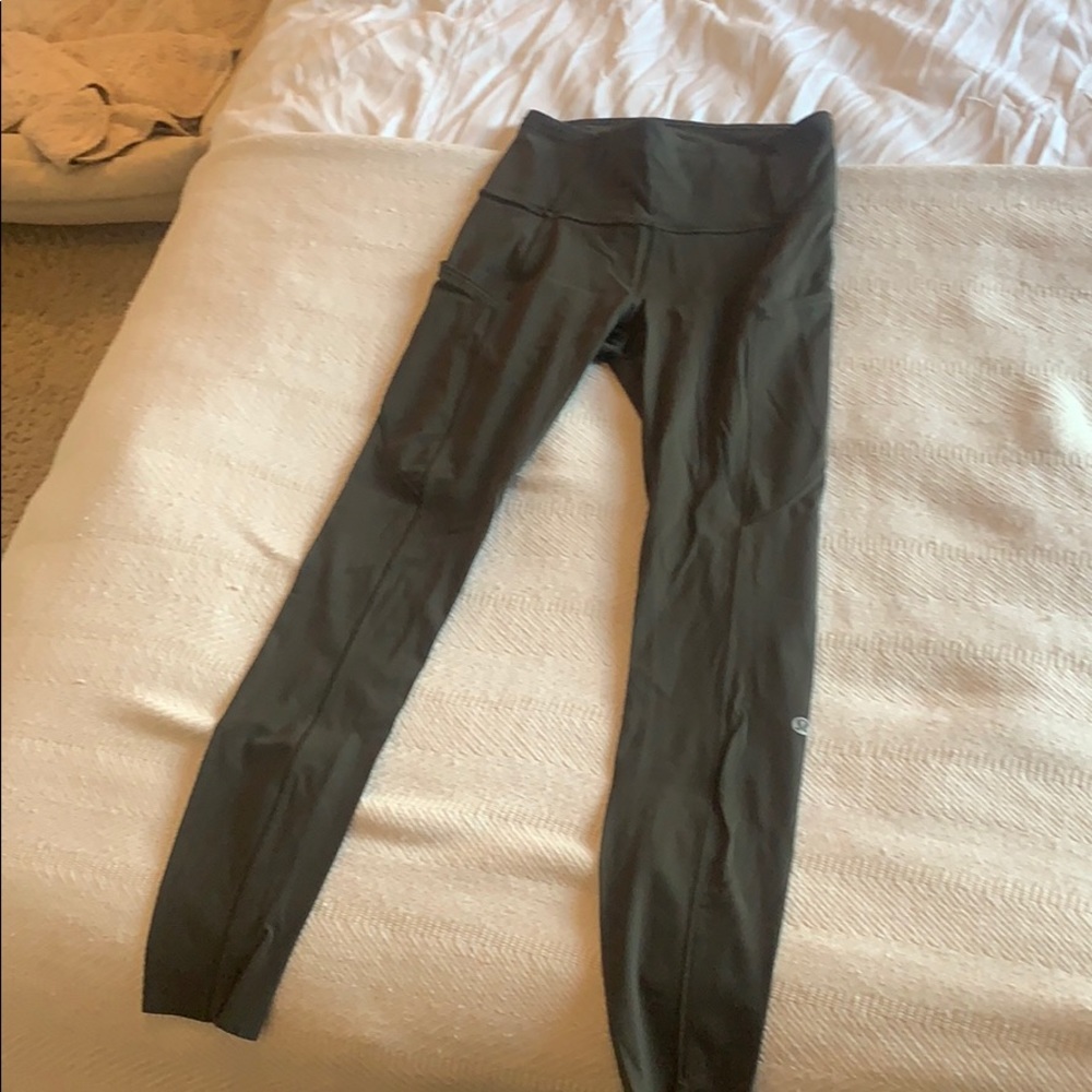 GREEN Fast and Free 7/8 Lululemon Leggings